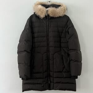 Pajar Quilted Fur Trim Hood Down Insulated Black Puffer Winter Parka Coat